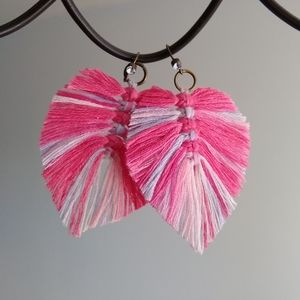 Macrame Feather Fringe Earrings